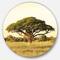 Designart - Acacia Tree on African Plain' Oversized African Landscape Metal Circle Wall Art